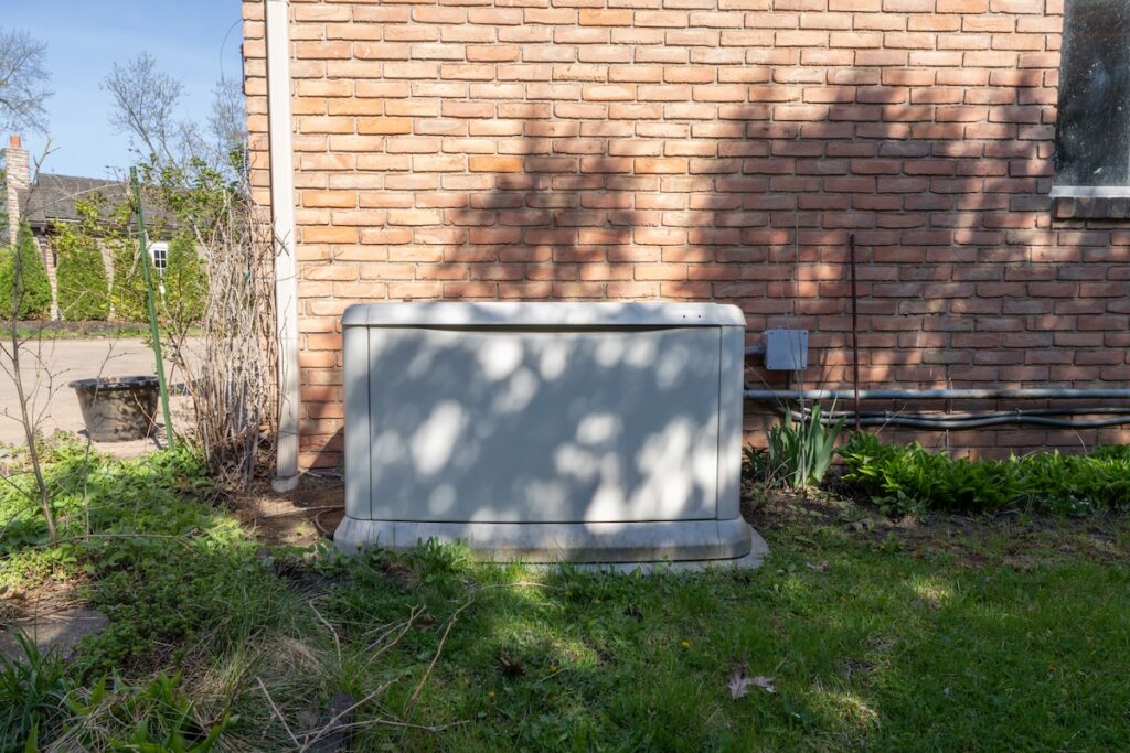 Home generator has been serviced by a professional and is ready to supply power to your house during a grid outtage