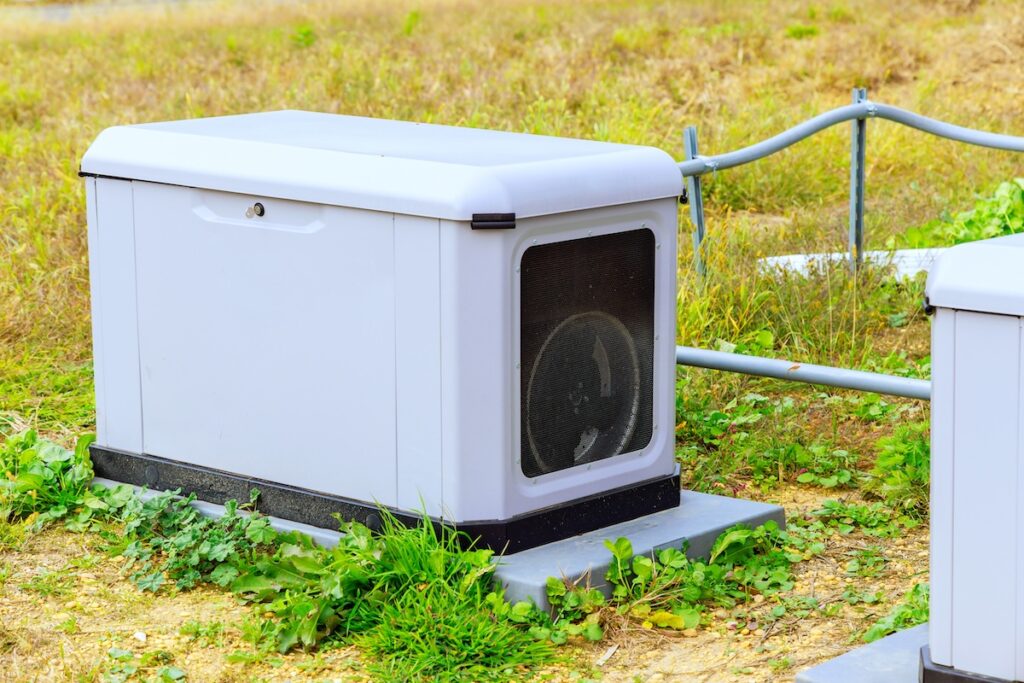 Generator for emergency electric power on natural gas near home