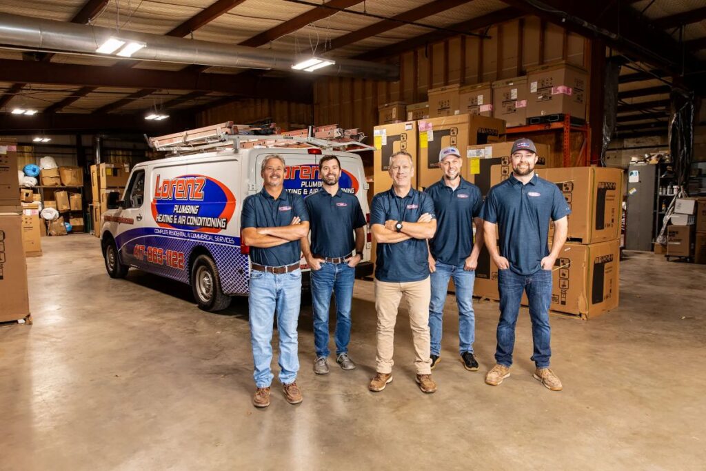 how often to change air filter Lorenz Plumbing team smiling-lorenz plumbing heating and air-springfield