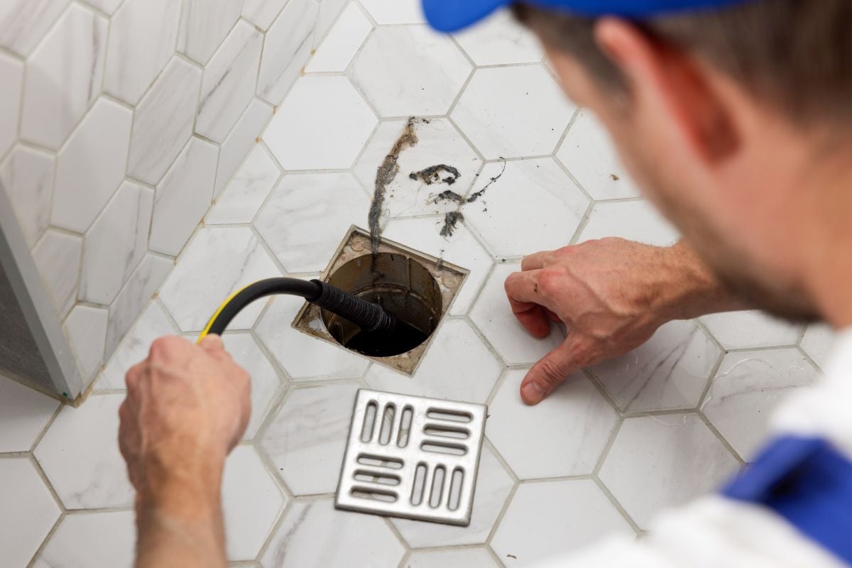 how to unclog a shower drain plumber draining hair and mold cleaning