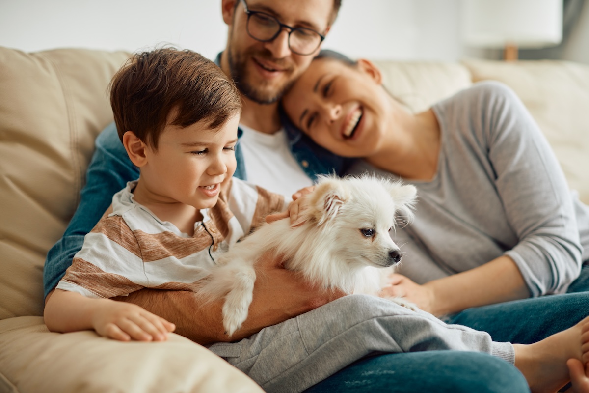 candid-family-with-dog-in-living-room